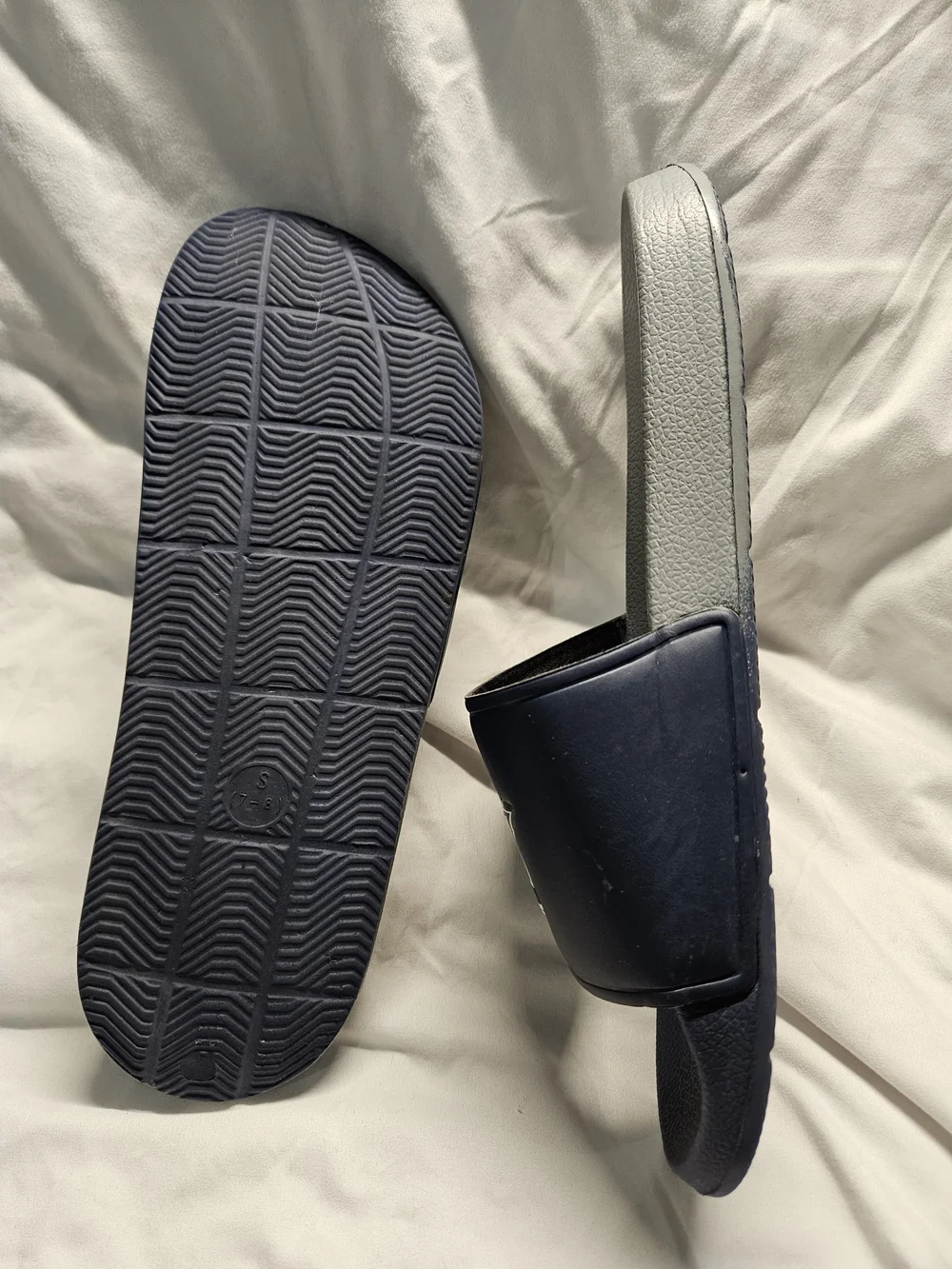 NFL Dallas Cowboys Navy and Gray Slide Sandals for Men